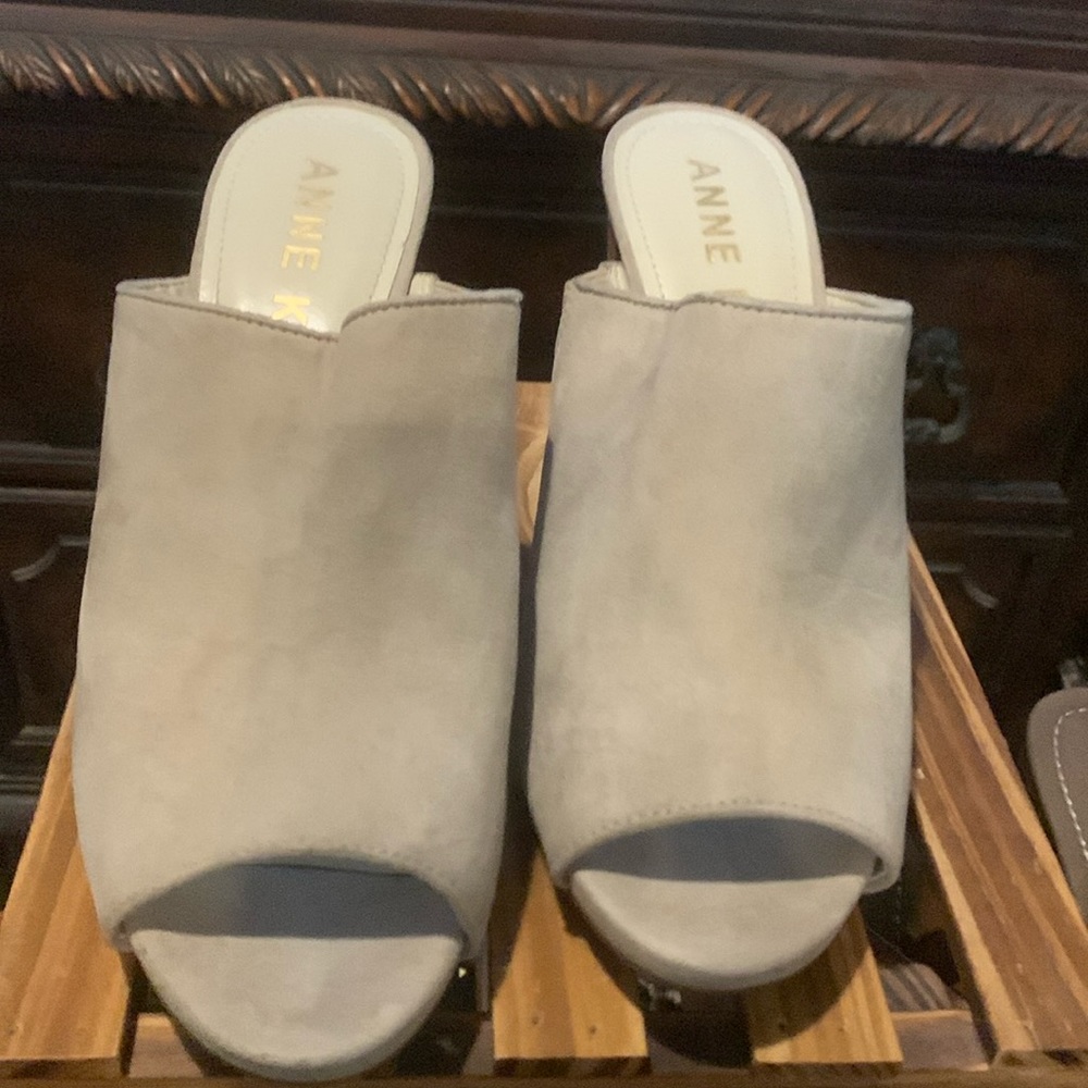 Lilac Suede Open Tow Mule Anne Klein